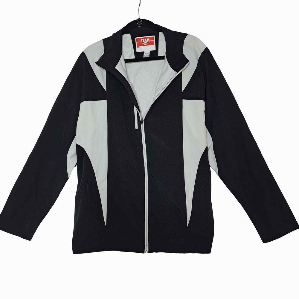 Team 365 Jacket Mens XL Black Gray Soft Shell Lined Pockets Sport Outdoor Casual